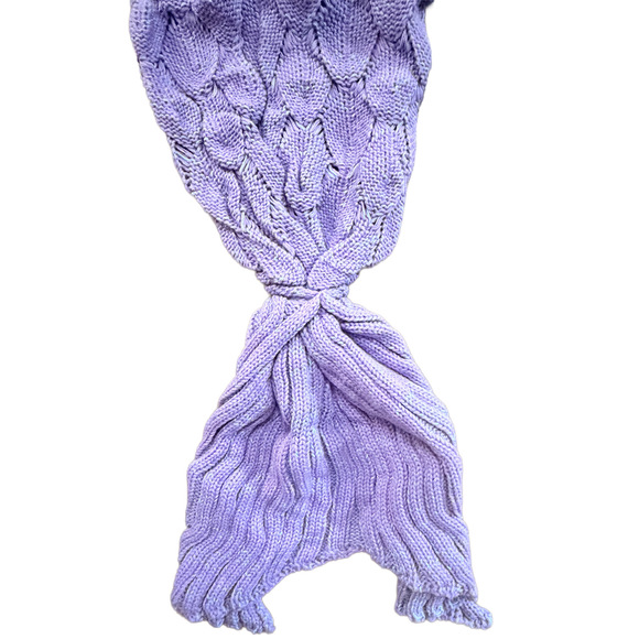 Lilac purple crochet mermaid tail wearable blanket mermaid sleeping bag medium - Picture 3 of 7